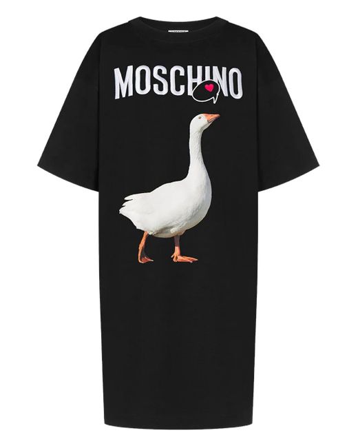 Moschino プリント Tシャツワンピース Black