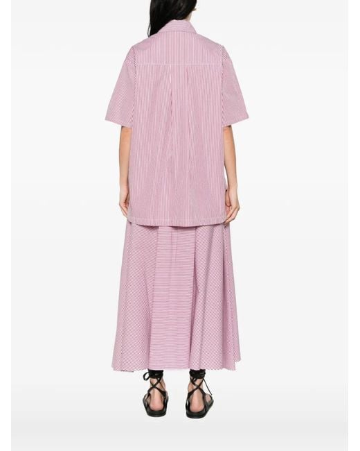 Manuel Ritz Pink Striped Short-Sleeve Shirt