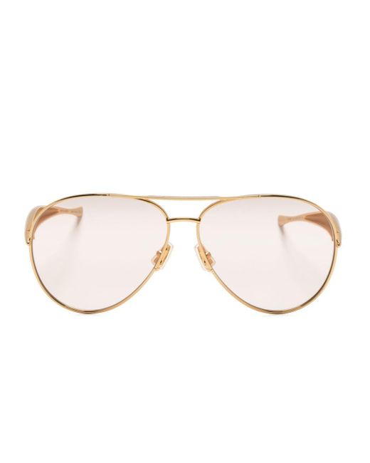 Bottega Veneta Pink Sardine Pilot-frame Sunglasses
