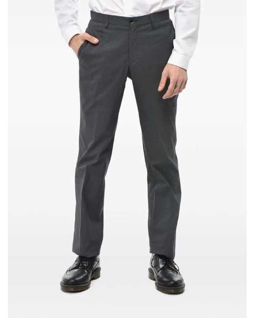 Corneliani Black Sportive Soft Micro-Check Trousers for men