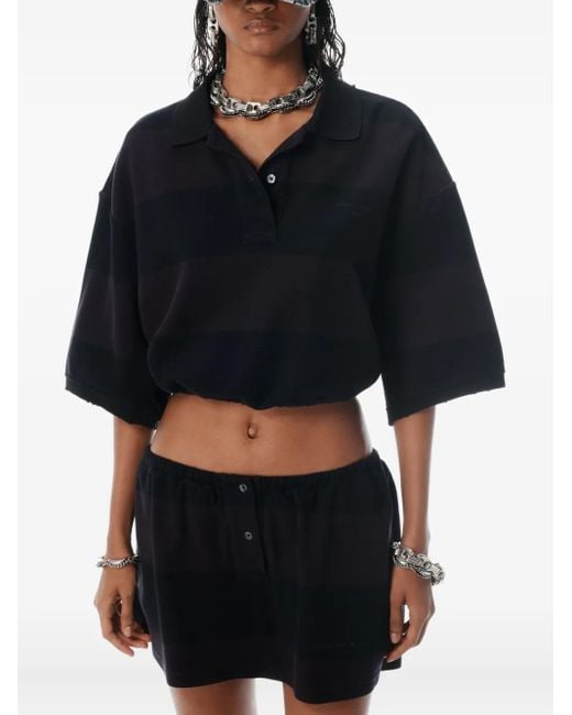 Alexander Wang Blue Cropped Polo Shirt