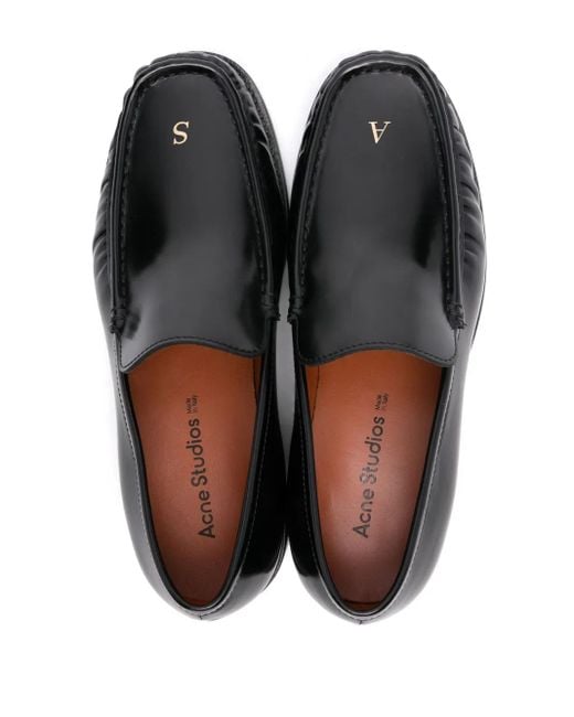 Acne Leren Loafers in het Black voor heren