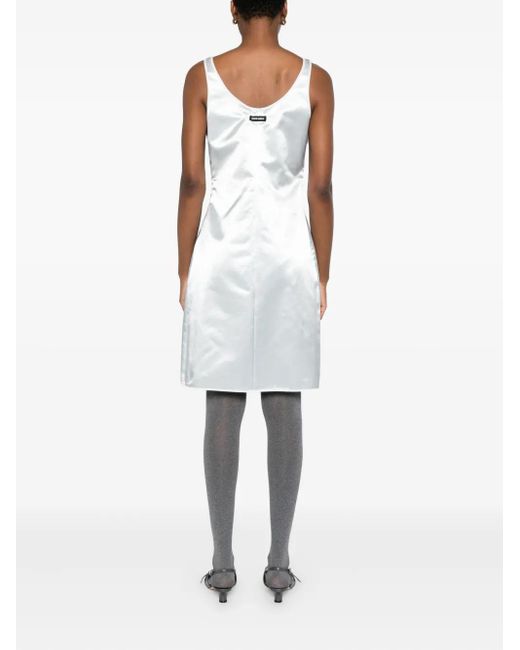 Robe Satiné À Détail De Nœud Miu Miu en coloris Blue