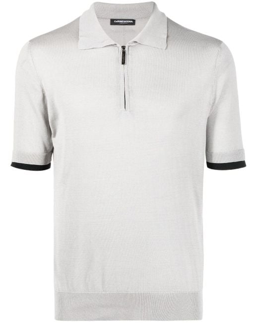 CoSTUME NATIONAL Poloshirt aus Seide mit Logo-Schild in White für Herren