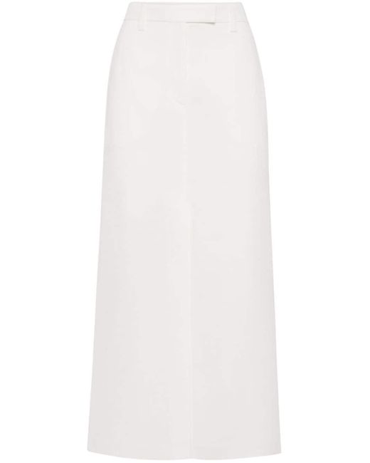Falda larga con cintura alta Brunello Cucinelli de color White