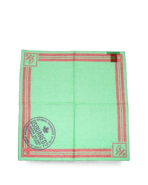 DSquared² Green Logo-Print Scarf for men
