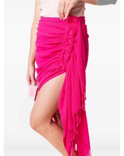 JBQ Pink Tulum Asymmetric Mini Skirt