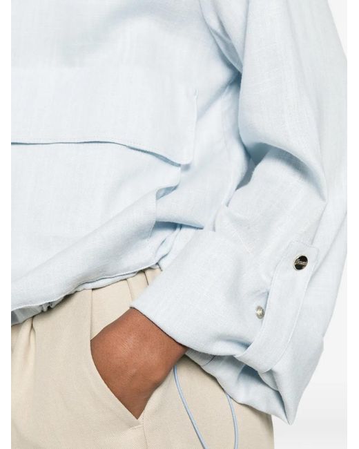 Herno White Veste À Capuche À Lien De Resserrage