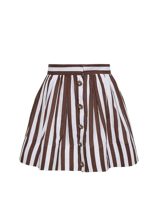 Cara Cara White Betty Striped Mini Skirt