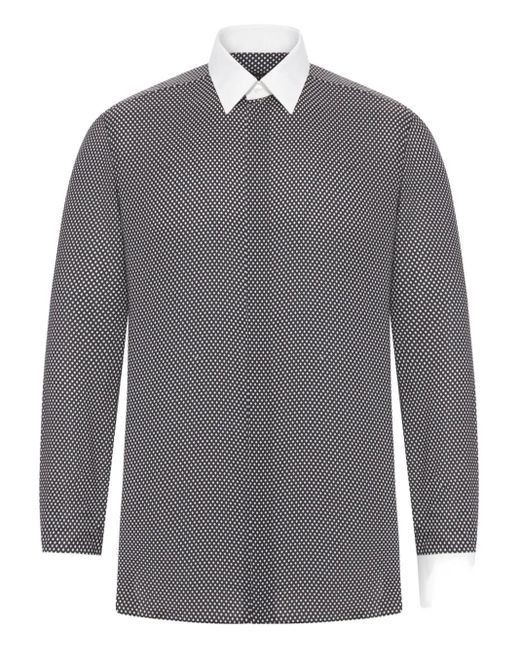 Tom Ford Gray Diamond-Pattern Cotton Shirt for men