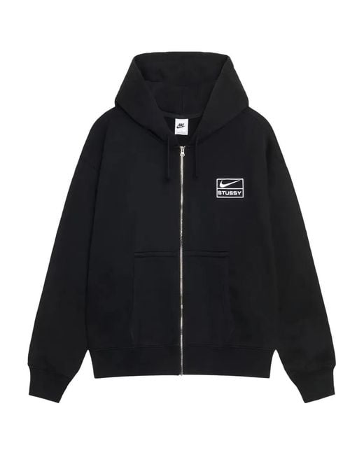 Nike Black X Stussyy Zip Hoodie for men