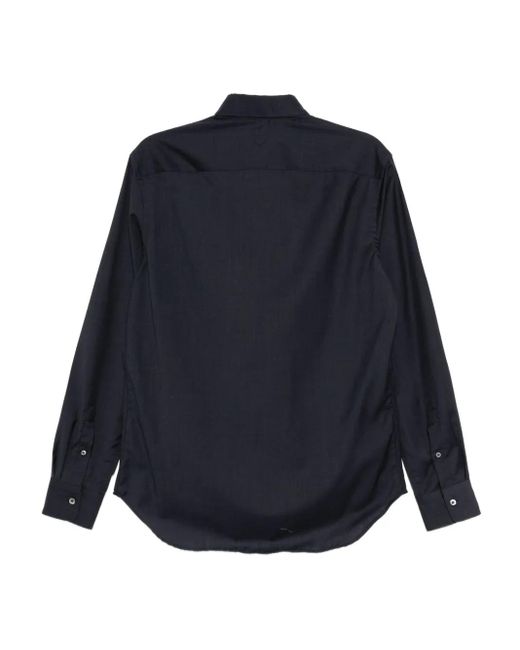 Canali Blue Oxford Wool Shirt for men