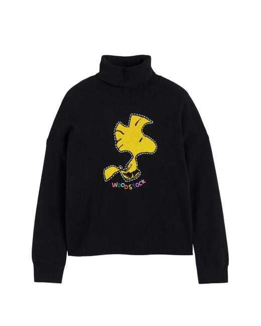 Chinti & Parker Black Woodstock Intarsia-Knit Sweater