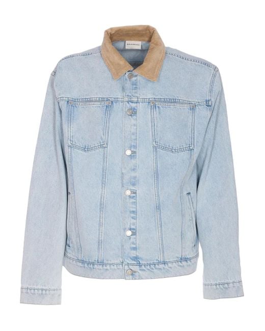 Drole de Monsieur Jeansjacke mit Cordkragen in Blue für Herren