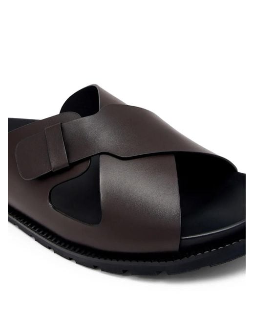 Neil Barrett Black Crossover-Strap Sandals for men