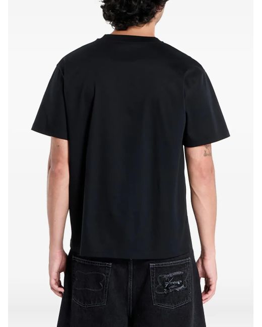 HELIOT EMIL Black Fulgens Graphic-Print T-Shirt for men