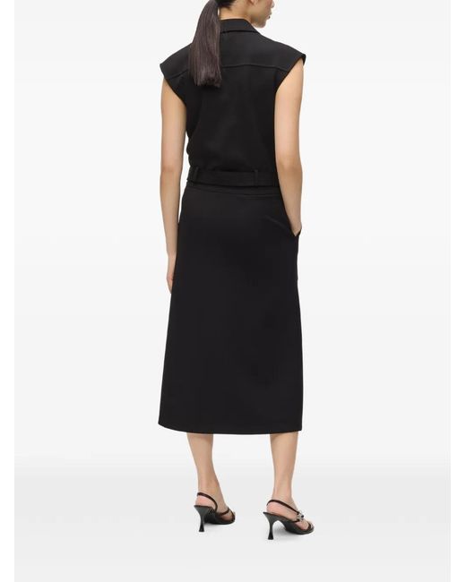 Karl Lagerfeld Black Zip-Fastening Midi Skirt