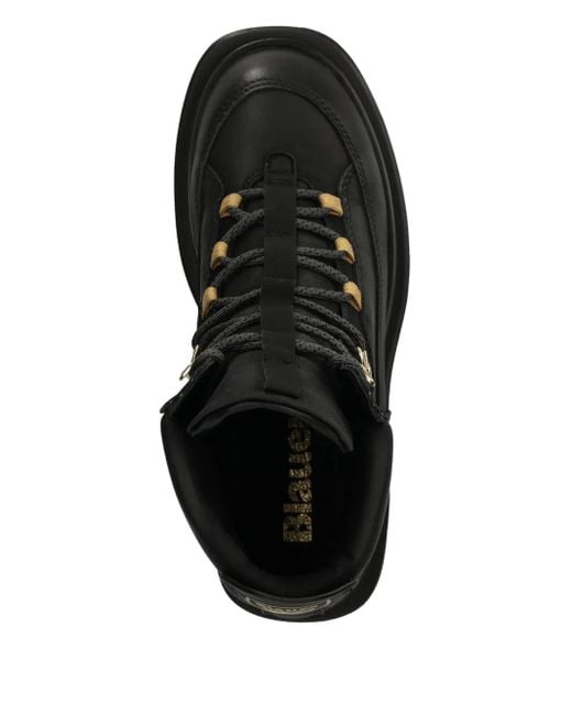 Blauer Black Lace-Up Combat Boots