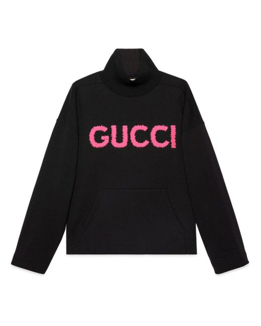 Gucci Katoenen Trui Met Geborduurd Logo in het Black