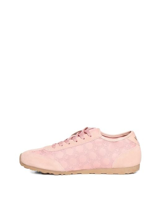 V73 Pink Foldy Monogram-Pattern Sneakers