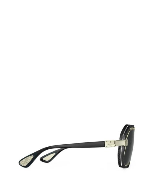 Bugatti Metallic Lunettes De Soleil À Monture Géométrique