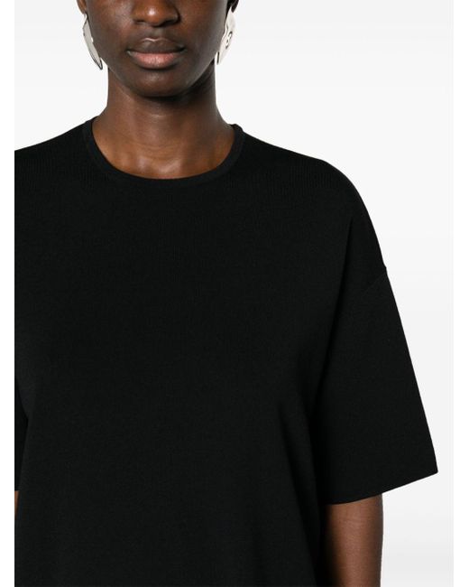 Frankie Shop Black Lenny Ribbed T-shirt - Women's - Polyamide/viscose