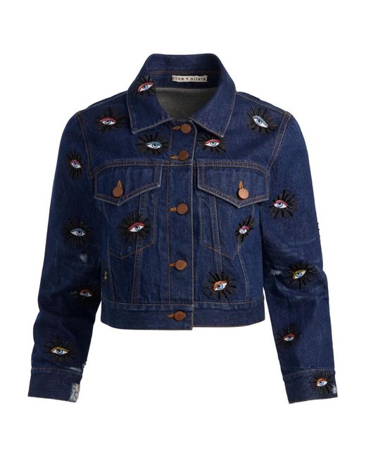 Alice + Olivia Chloe Jack Verfraaid Met Ogen in het Blue