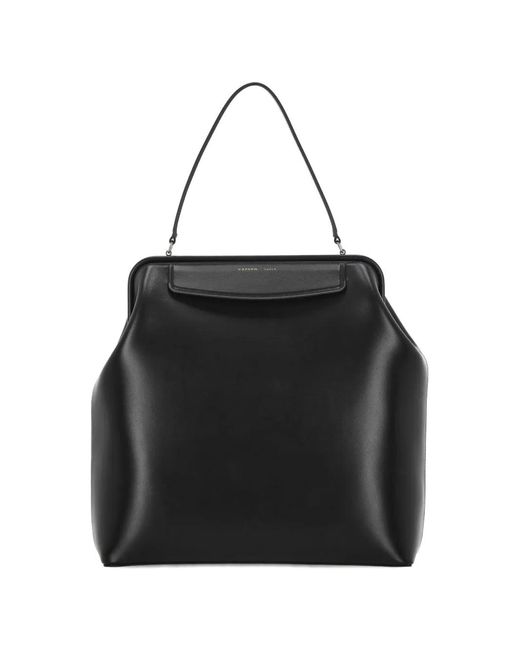 Carven Black Large Carmen Leather Tote Bag