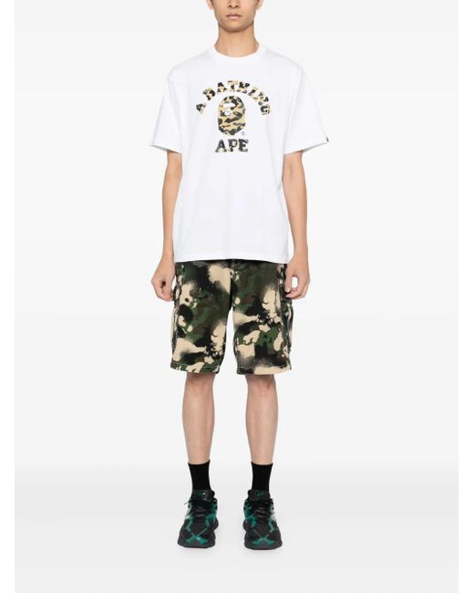 A Bathing Ape White 1St Camo College T-Shirt for men