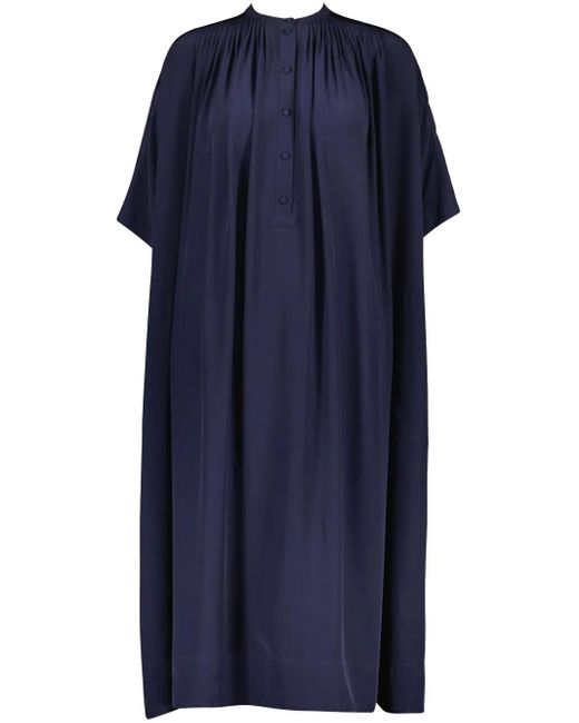 Yves Salomon シルク カフタンドレス Blue