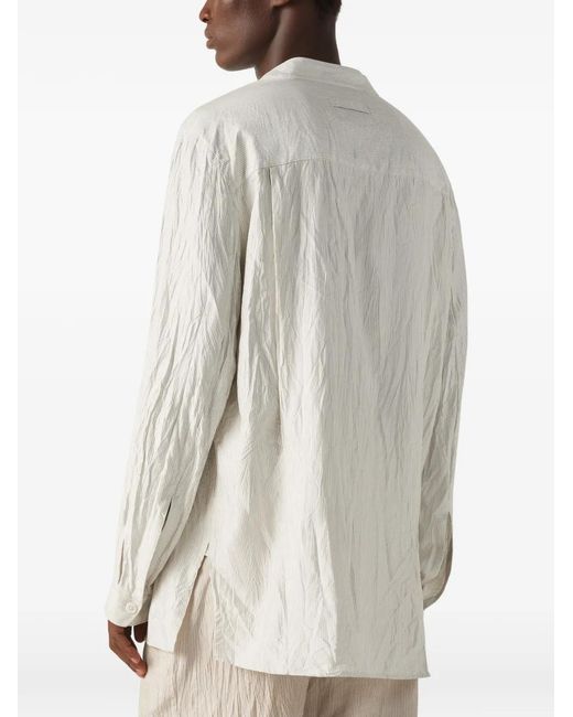 Zegna White Striped Silk Shirt for men