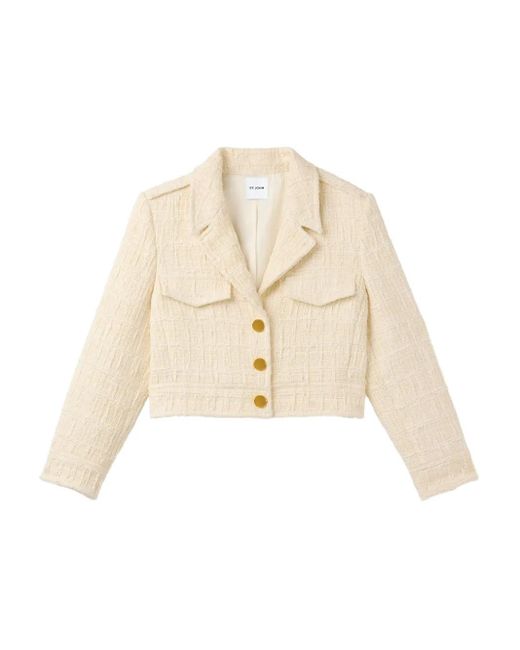 St. John White Avery Textured Jacket