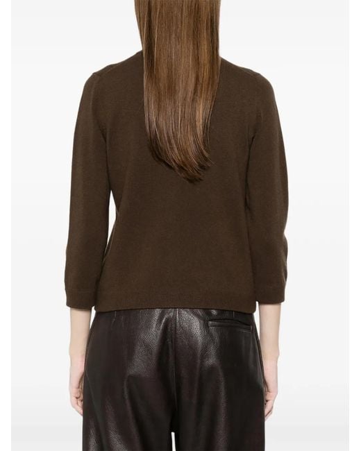 Vince Brown Chest-Pocket Button Cardigan