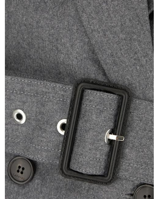Lanvin Gray Belted Double-Breasted Jacket