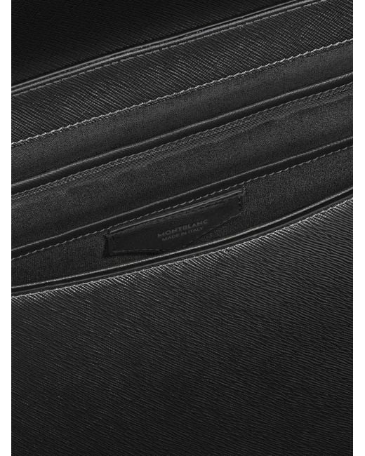 Montblanc Black Leather Messenger Bag for men
