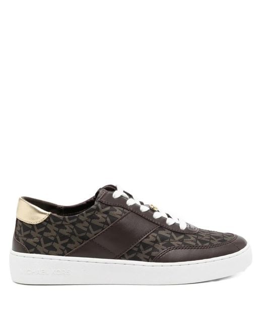 Michael Kors Brown Monogram-Print Sneakers