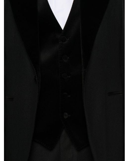 Tagliatore Black Velvet Buttoned Vest for men