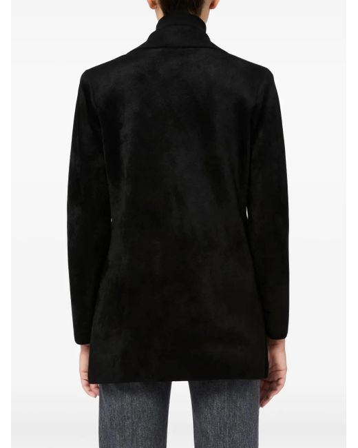 D.exterior Black Single-Breasted Blazer