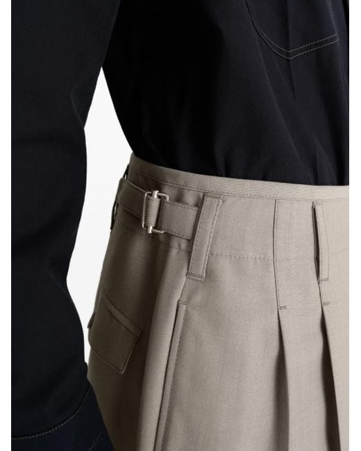 Lemaire Gray Pleated-Front Side-Adjustable Trousers for men