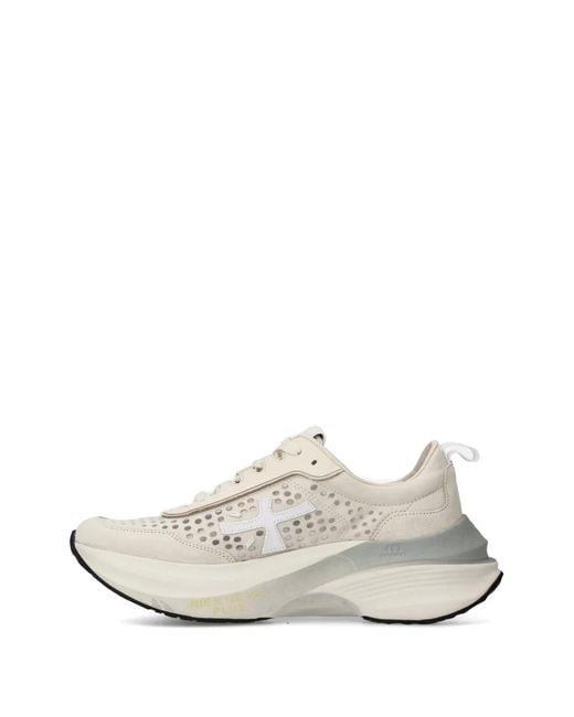 Premiata White Flat Shoes