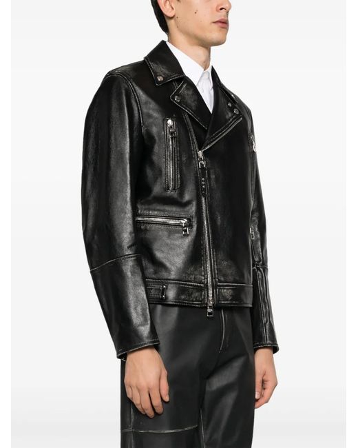 McQueen Black "essential" Biker Jacket for men