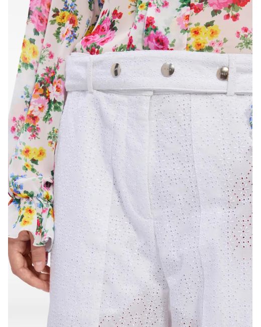 MSGM White Pantalon À Détails D'Œillets
