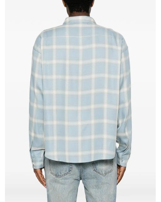 Cole Buxton Blue Chemise À Carreaux Et Clous for men