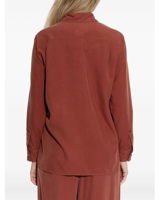 Max Mara Red Silk Canvas Shirt