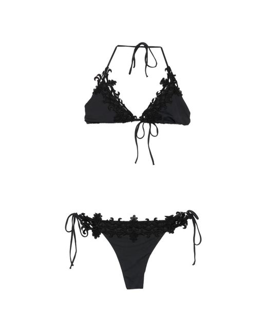 Mazzei White Embroidered-Trim Bikini