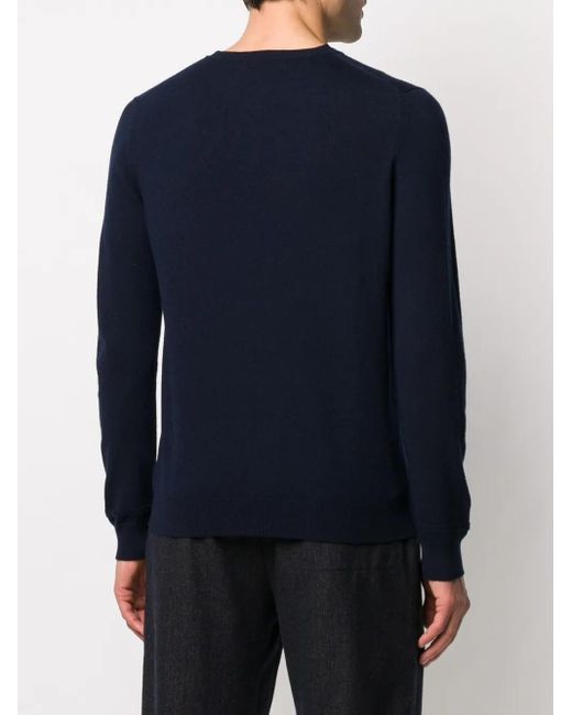 Pringle of Scotland Blue Round Neck Fine Knit Jumper for men