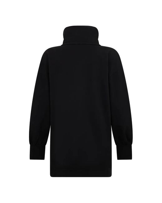 Moorer Black Drawstring Funnel-Neck Sweater