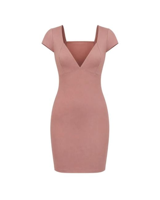 Patrizia Pepe Pink V-Neck Cap-Sleeve Mini Dress