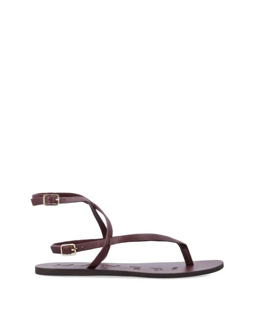 Manebí Brown Crossover Thong Sandals