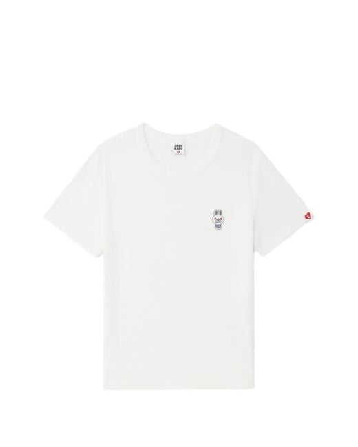 AAPE BY A BATHING AP White Embroidery Short-Sleeve T-Shirt